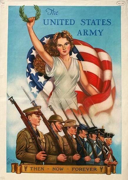 World War II United States Patriotic Army Recruiting Poster
