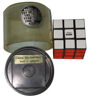 Packaging of Rubik's Cube, Toy of the year 1980–Ideal Toy Corp., made in Hungary