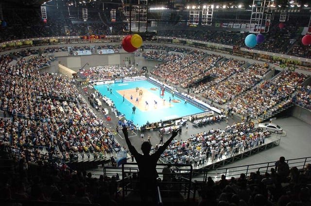 The Štark Arena in New Belgrade, one of the largest indoor arenas in Europe. (FIVB World League final game – Brazil vs Serbia)