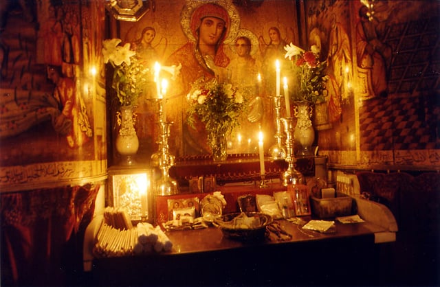 Coptic Icon in the Coptic Altar of the Church of the Holy Sepulchre, Jerusalem