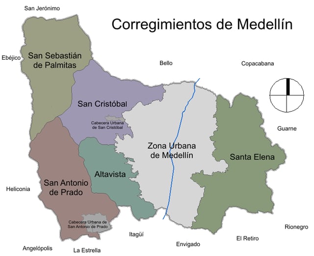Corregimientos (townships, rural areas) of Medellín