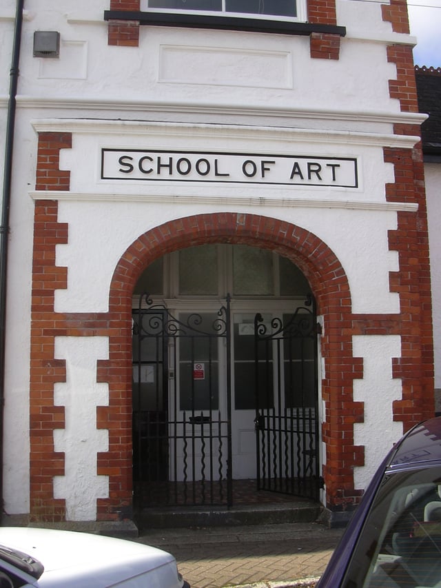 Entrance to the original Falmouth School of Art building in Arwenack Avenue