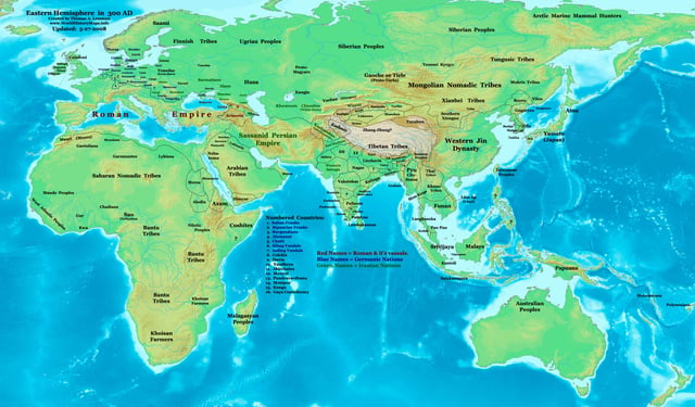 Xiongnu, Mongolic, and proto-Turkic tribes (ca. 300 CE)