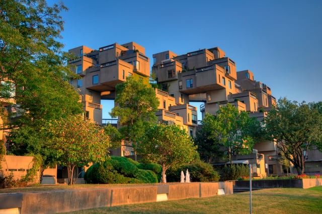 Habitat 67 is a model community and housing complex developed for Expo 67 World Fair.
