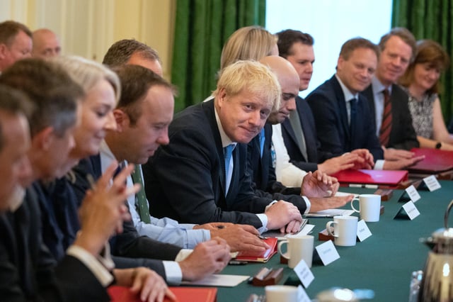 Johnson held his first cabinet meeting at 10 Downing Street, 25 July 2019