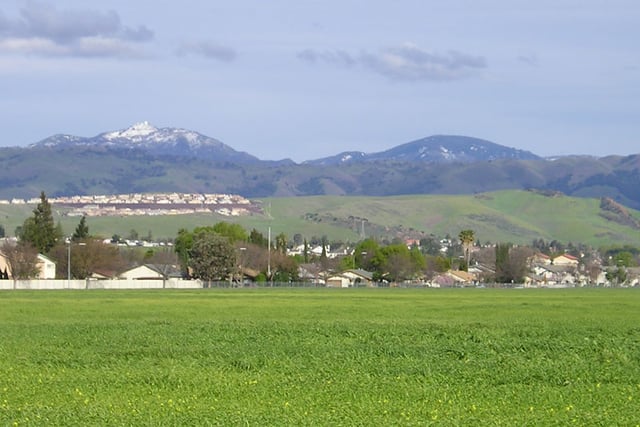 Numerous times each winter temperatures drop low enough for Mount Hamilton (left) to receive as much as a foot of snow for a day or two.