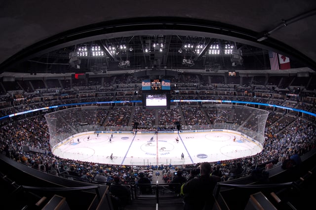 The Pepsi Center in Denver, Colorado hosted the West Regional, including this game between Minnesota and Air Force.