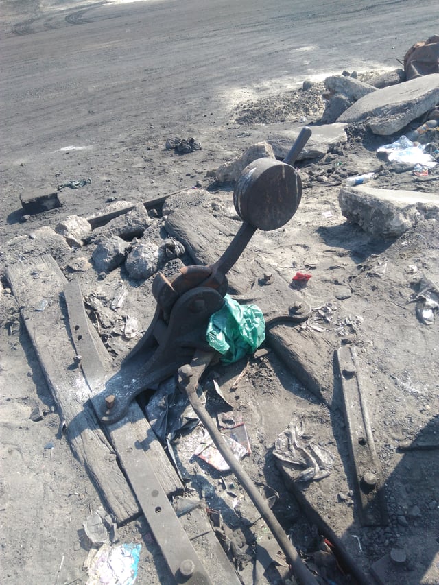 A Railroad Switch in Wazir Mansion Station, Karachi , Pakistan