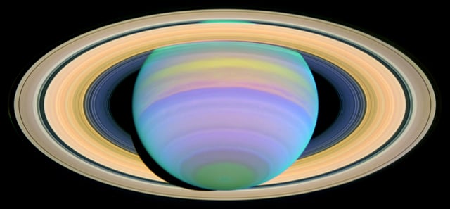 This image of the rings of Saturn is an example of the application of ultraviolet photography in astronomy