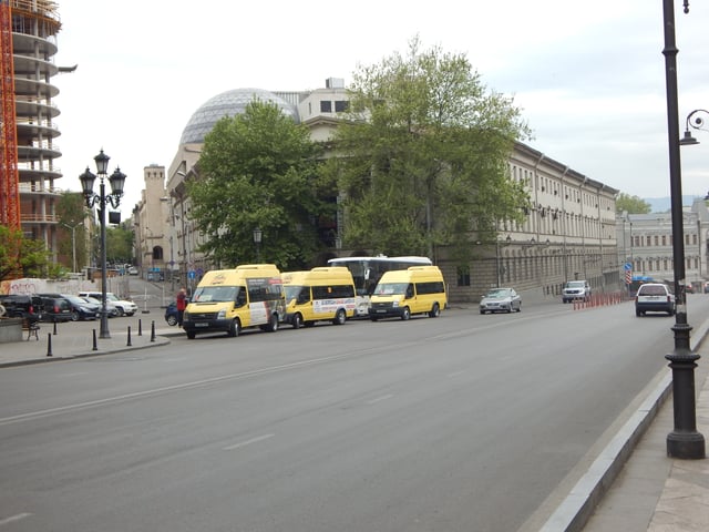 Minibuses at downtown Tbilisi