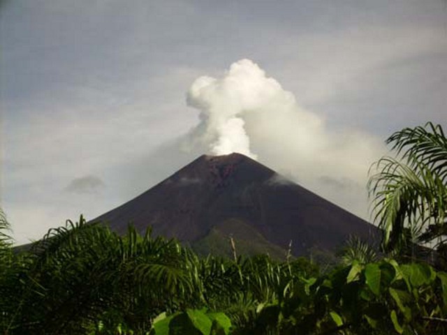 Ulawun stratovolcano situated on the island of New Britain, Papua New Guinea