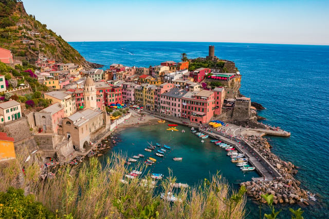 Vernazza, one of the five villages of the Cinque Terre on the Ligurian Riviera.