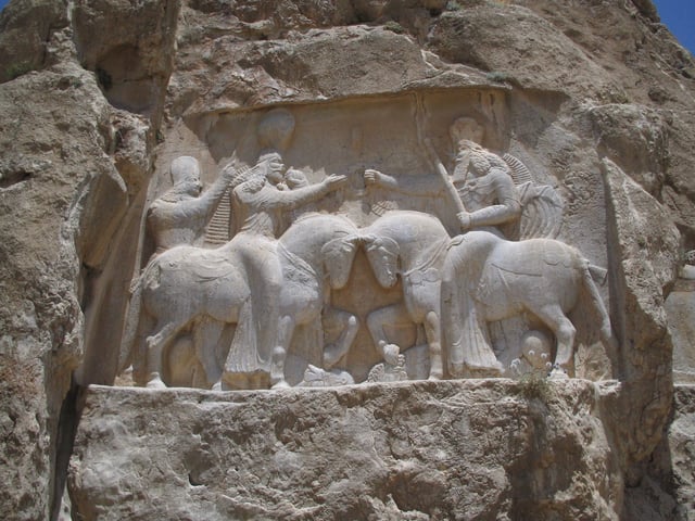 A Sassanid relief showing the investiture of Ardashir I