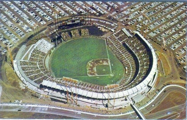 San Francisco's Candlestick Park (pictured in its 1960s configuration) was the venue for the Beatles' final concert before a paying audience.