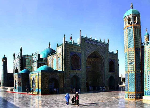 The Blue Mosque in Mazar-i-Sharif was built in the 15th century