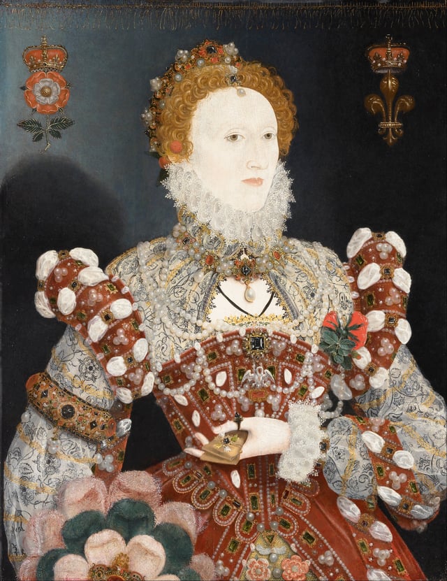 The Pelican Portrait by Nicholas Hilliard. The pelican was thought to nourish its young with its own blood and served to depict Elizabeth as the "mother of the Church of England".