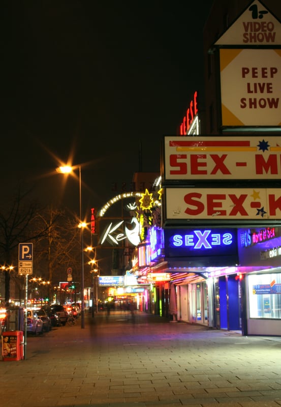 Nightclub on the Reeperbahn in St Pauli – the red-light district of Hamburg where the Beatles performed extensively from 1960 to 1962 (photo taken 2006)