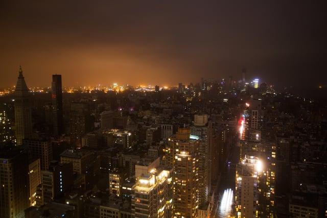 Manhattan suffered a widespread power outage during the storm.