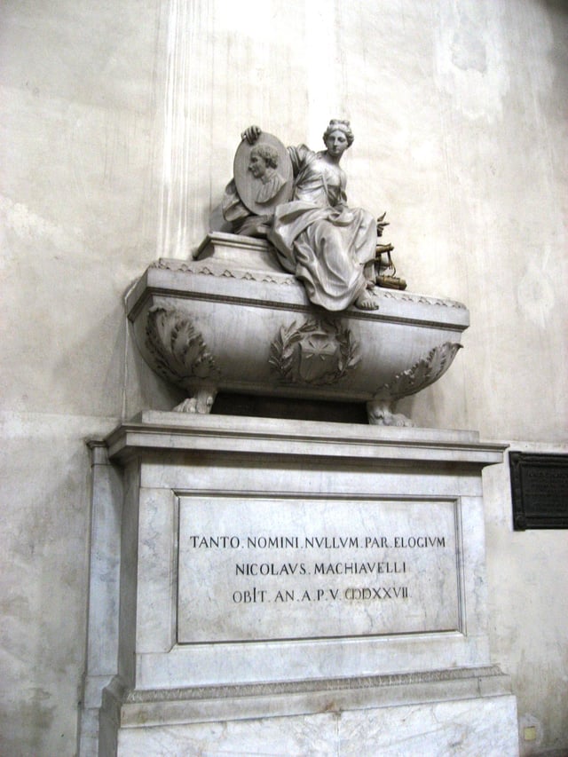 Machiavelli's cenotaph in the Santa Croce Church in Florence