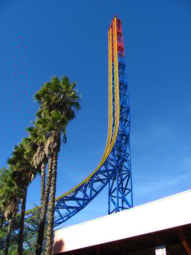 The Superman: Escape from Krypton roller coaster at Six Flags Magic Mountain provides 6.5 seconds of ballistic weightlessness.