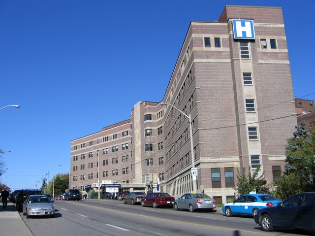 Michael Garron Hospital, formerly known as Toronto East General Hospital, on Coxwell Avenue