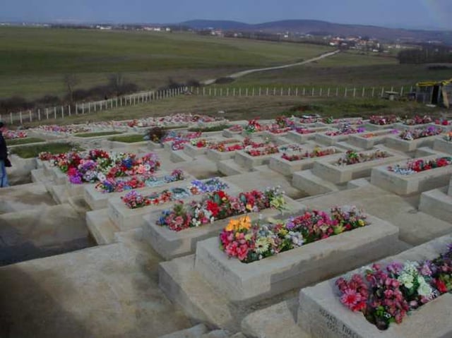 Graves of those who died in the Kosovo War in Pristina.