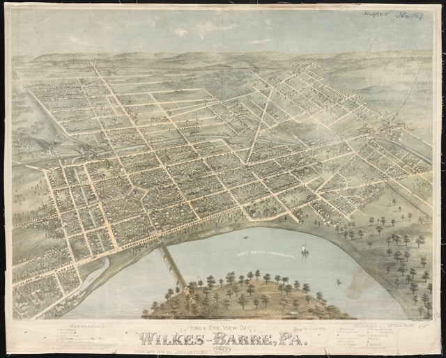 Panoramic map of Wilkes-Barre (1872)