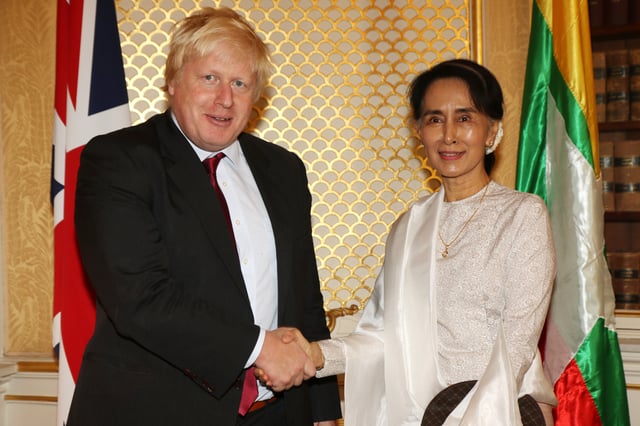 Johnson met with Myanmar's de facto leader Aung San Suu Kyi in September 2016