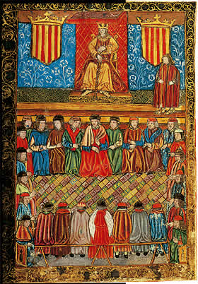 A 15th-century miniature of the Catalan Courts