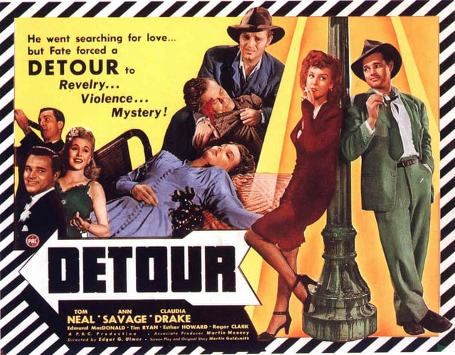 Detour (1945) cost $117,000 to make when the biggest Hollywood studios spent around $600,000 on the average feature. Produced at small PRC, however, the film was 30 percent over budget.