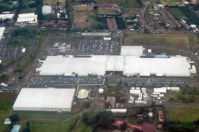 An Intel microprocessor facility in Costa Rica that was, at one time, responsible for 20% of Costa Rican exports and 5% of the country's GDP.