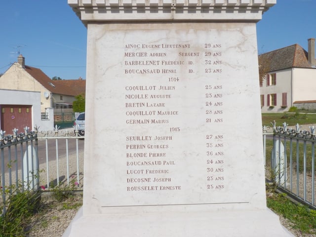 A typical village war memorial to soldiers killed in World War I
