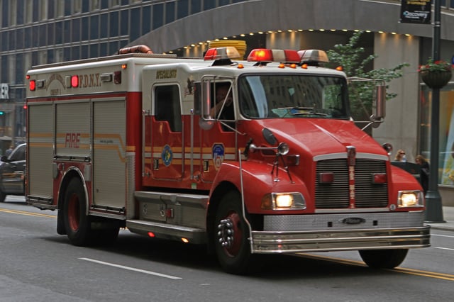 Haz-Mat. Company 1's second piece of apparatus, which carries additional equipment and responds to all calls with the main apparatus.