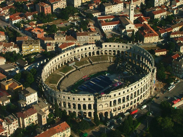 Pula Arena, one of the six largest surviving Roman amphitheatres