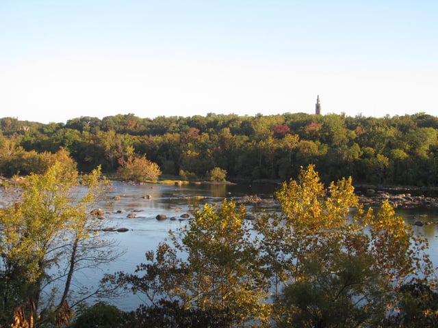 View of the Carillon from across the James River
