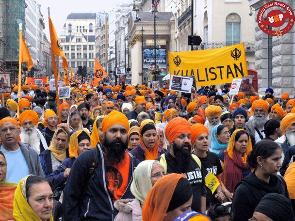 Sikhs in London protesting against the Indian government