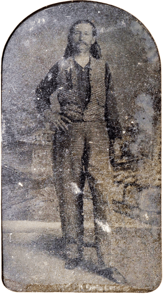 A rare tintype of Hickok, circa 1870, found with the last letter he wrote to his wife, Agnes Thatcher Lake