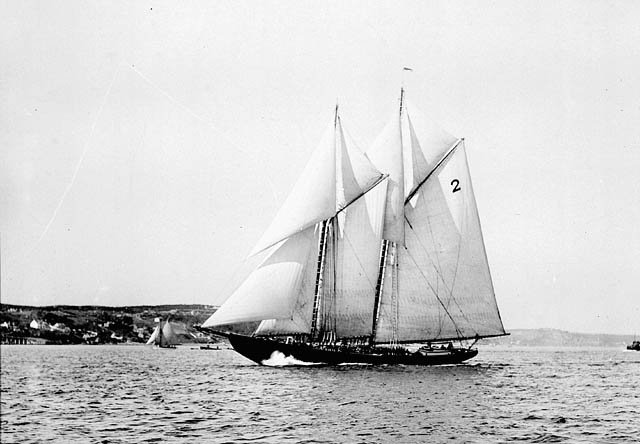 The Bluenose in 1921. The racing ship became a provincial icon for Nova Scotia in the 1920s and 1930s.