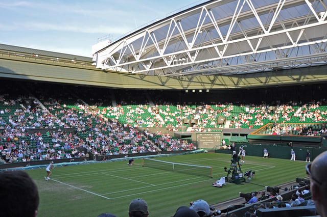 Centre Court at Wimbledon. First played in 1877, the Wimbledon Championships is the oldest tennis tournament in the world.