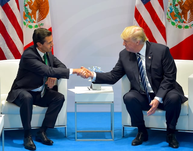 Peña Nieto meets with Donald Trump at the G20 Hamburg summit, July 2017
