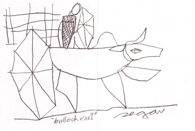 line drawing of a Bullock Car 15x22 cm 2011 by Segar