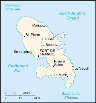 A map of Martinique