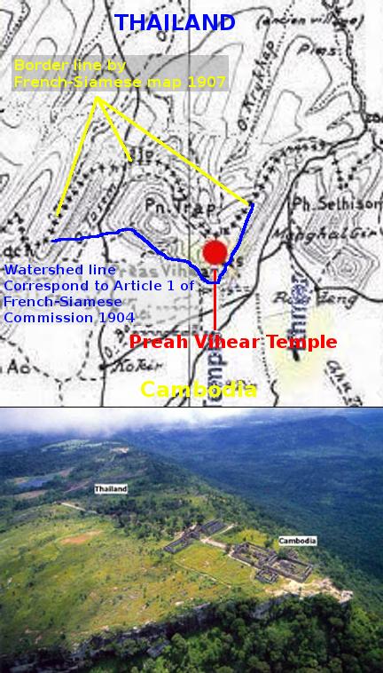 Prasat Preah Vihear and border lines on dispute