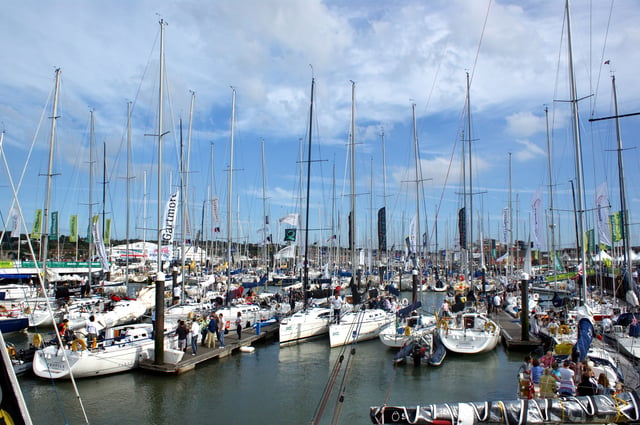 Boats in the marina during Cowes Week