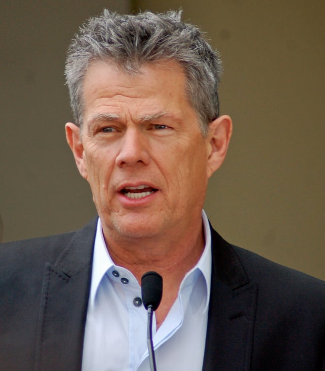 David Foster speaks at the ceremony honoring Bocelli with his star