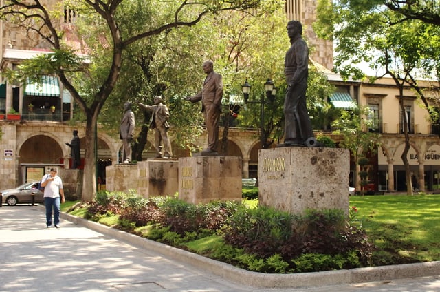 The statues surrounding the Rotunda of Illustrious Jaliscienses