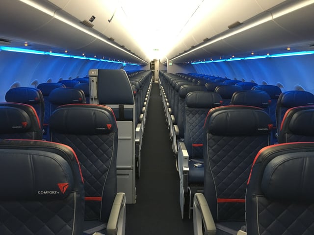 Delta Comfort+ on an Airbus A321