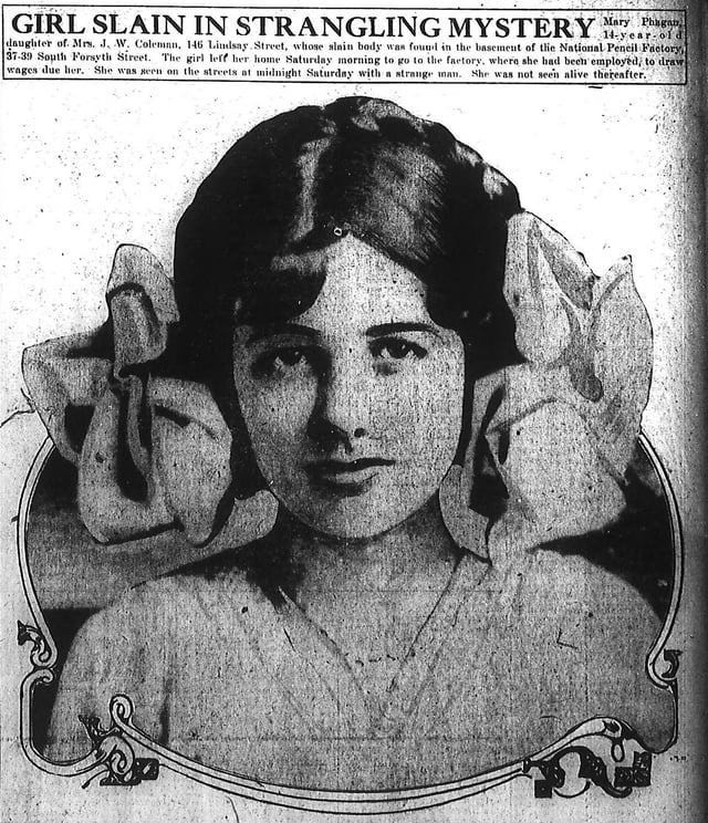 Mary Phagan as depicted in the Atlanta Journal