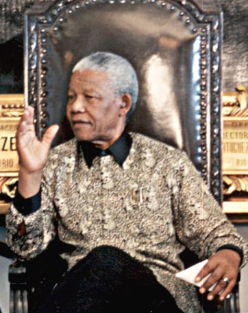 Mandela on a visit to Brazil in 1998