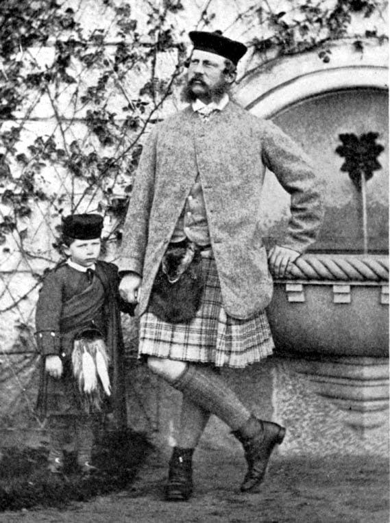Wilhelm with his father, in Highland dress, in 1862